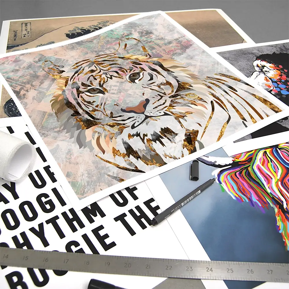 Proud Tiger Square Art Print Proud Tiger Square Art Print wall art product Sarah Manovksi