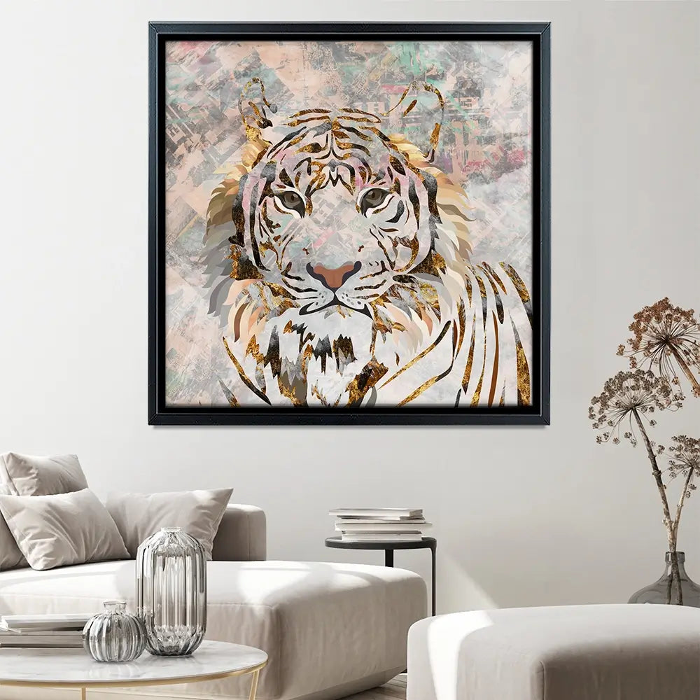Proud Tiger Square Canvas Print Proud Tiger Square Canvas Print wall art product Sarah Manovksi