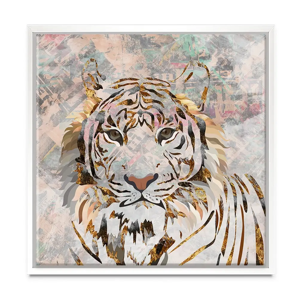 Proud Tiger Square Canvas Print Proud Tiger Square Canvas Print wall art product Sarah Manovksi