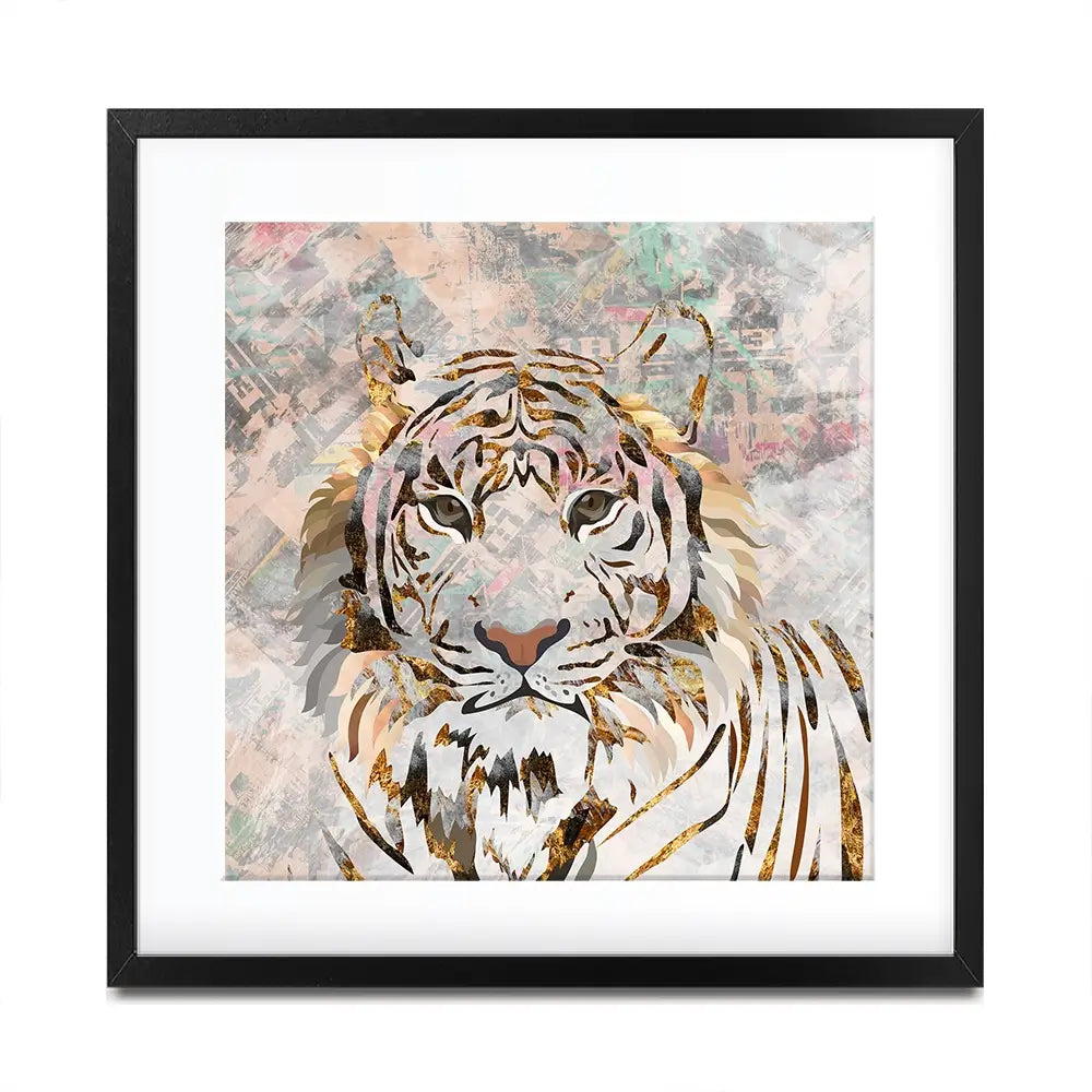 Proud Tiger Square Framed Art Print Proud Tiger Square Framed Art Print wall art product Sarah Manovksi