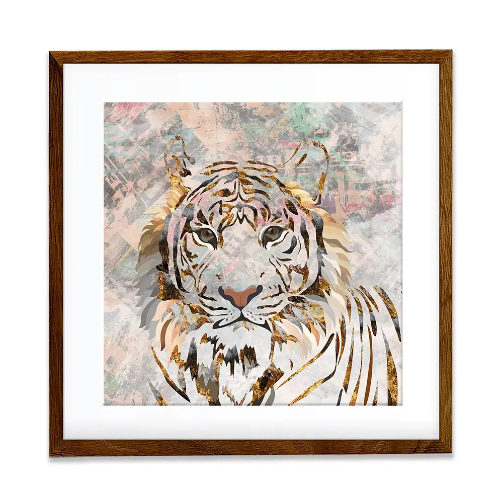 Proud Tiger Square Framed Art Print Proud Tiger Square Framed Art Print wall art product Sarah Manovksi