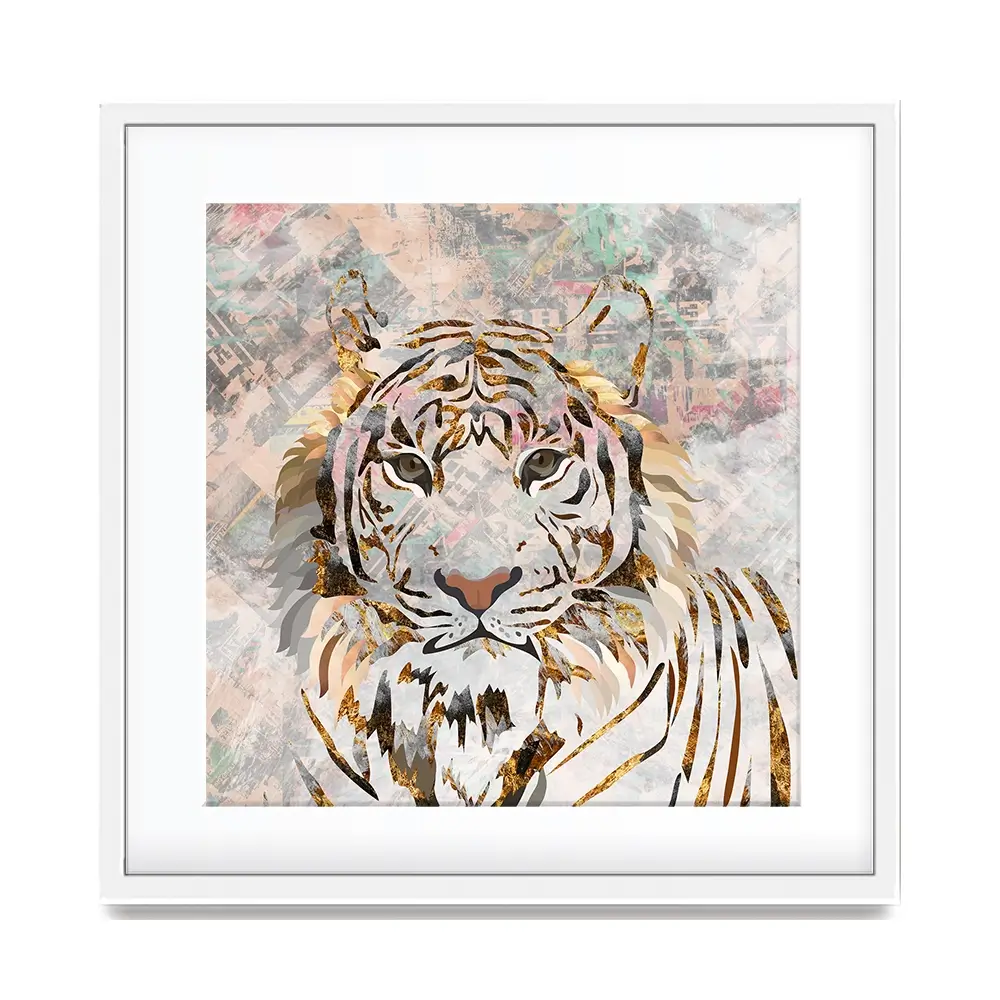 Proud Tiger Square Framed Art Print Proud Tiger Square Framed Art Print wall art product Sarah Manovksi