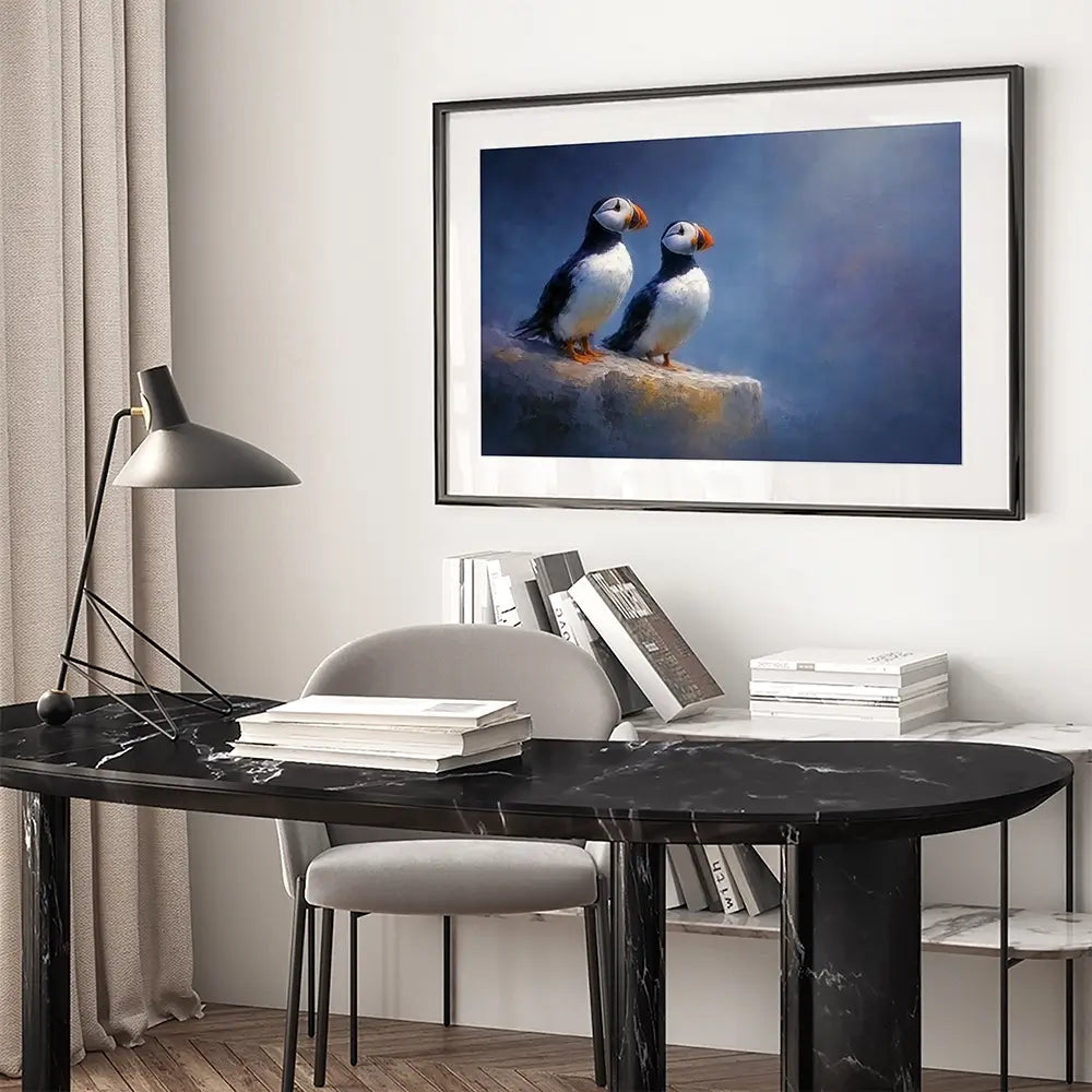 Puffin Pals Framed Art Print Puffin Pals Framed Art Print wall art product David Alexander Elder
