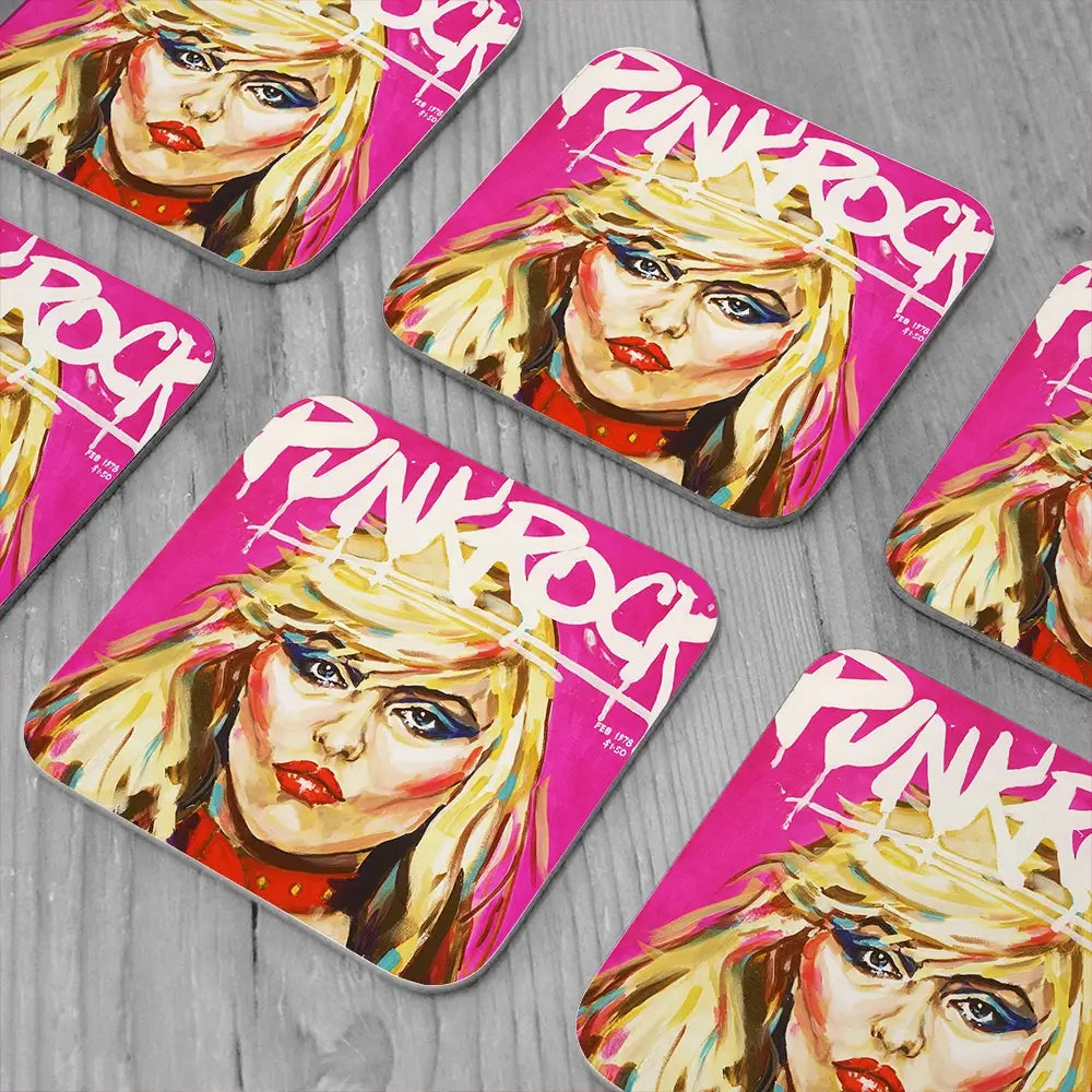 Punk Rock Debbie Harry Coaster Set Punk Rock Debbie Harry Coaster Set wall art product Juliet Stockton