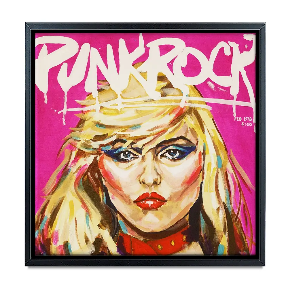 Punk Rock Debbie Harry Square Canvas Print Punk Rock Debbie Harry Square Canvas Print wall art product Juliet Stockton
