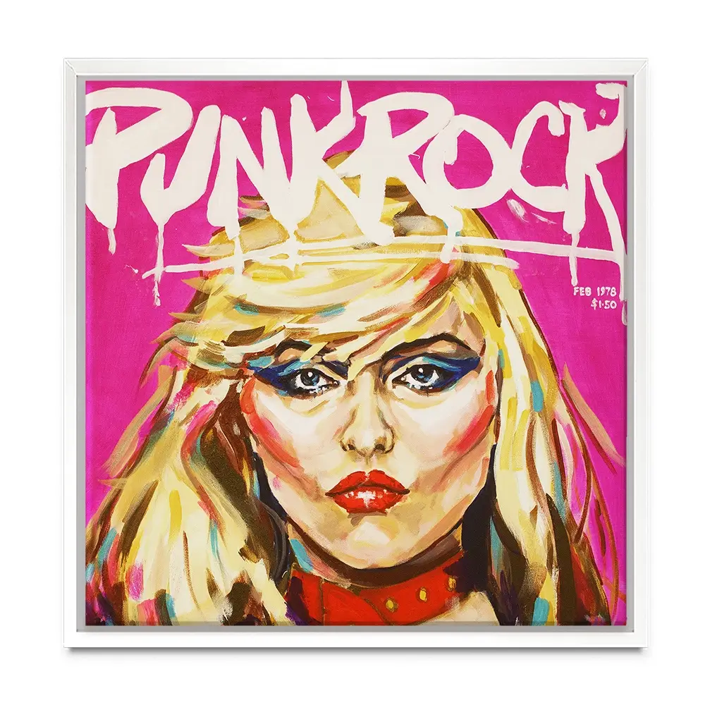 Punk Rock Debbie Harry Square Canvas Print Punk Rock Debbie Harry Square Canvas Print wall art product Juliet Stockton