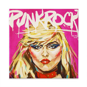 Punk Rock Debbie Harry Square Canvas Print Punk Rock Debbie Harry Square Canvas Print wall art product Juliet Stockton
