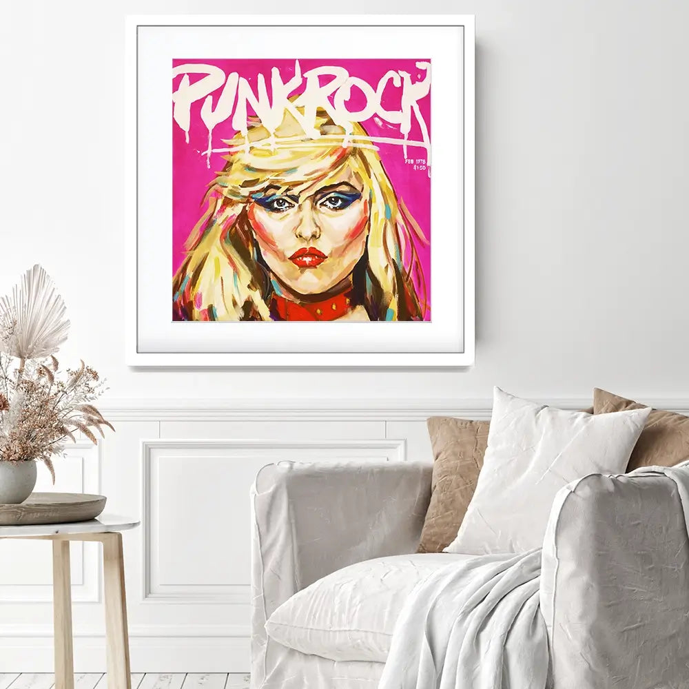 Punk Rock Debbie Harry Square Framed Art Print Punk Rock Debbie Harry Square Framed Art Print wall art product Juliet Stockton