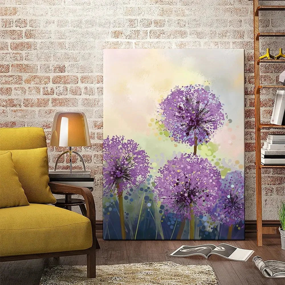Purple Allium Canvas Print Purple Allium Canvas Print wall art product pluie_r / Shutterstock