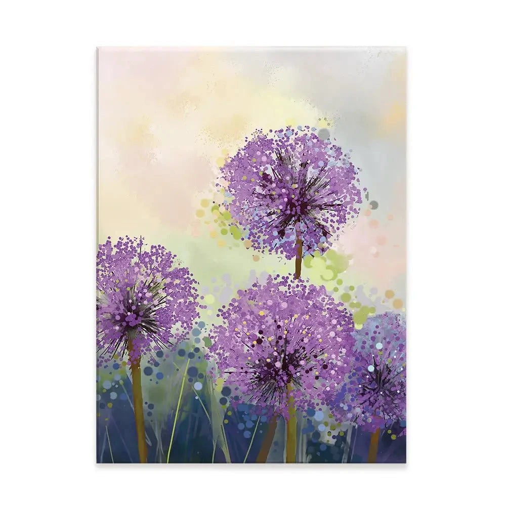 Purple Allium Canvas Print Purple Allium Canvas Print wall art product pluie_r / Shutterstock