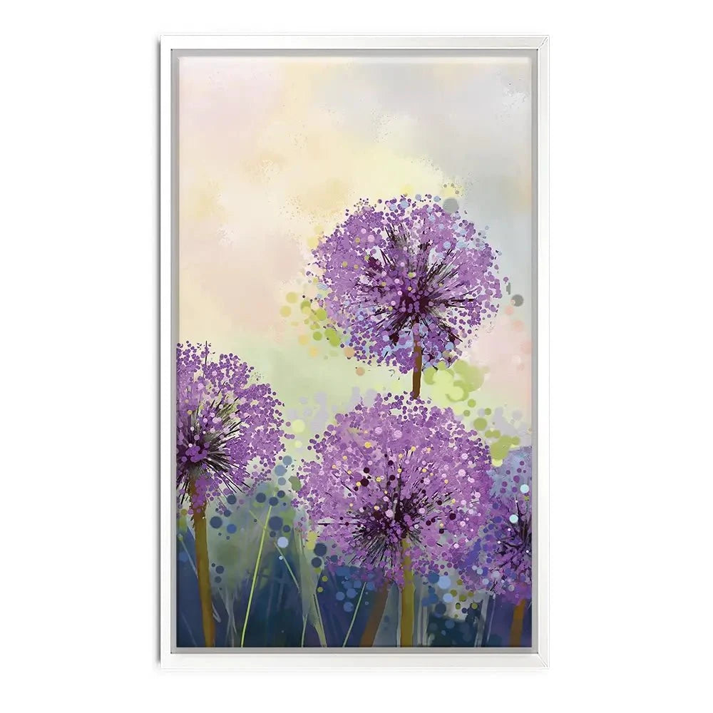 Purple Allium Canvas Print Purple Allium Canvas Print wall art product pluie_r / Shutterstock