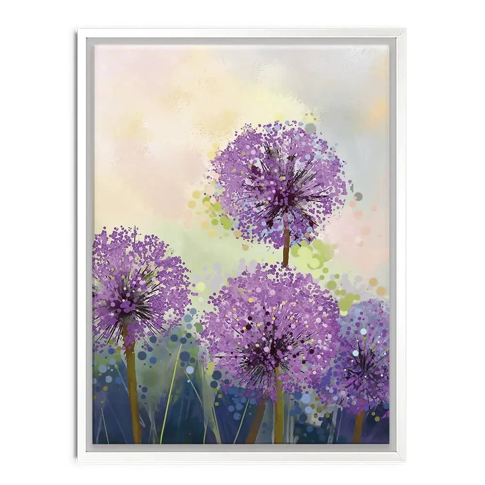 Purple Allium Canvas Print Purple Allium Canvas Print wall art product pluie_r / Shutterstock