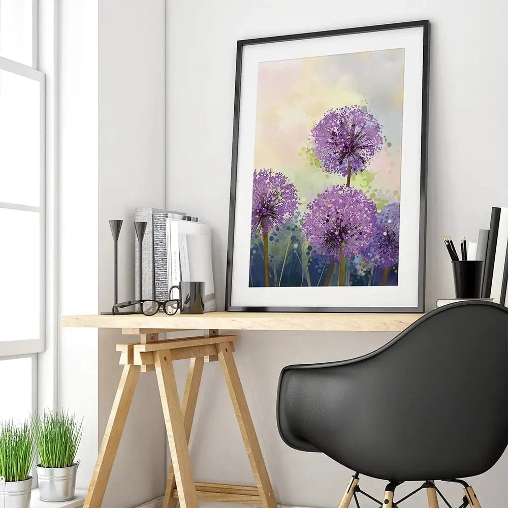 Purple Allium Framed Art Print Purple Allium Framed Art Print wall art product pluie_r / Shutterstock