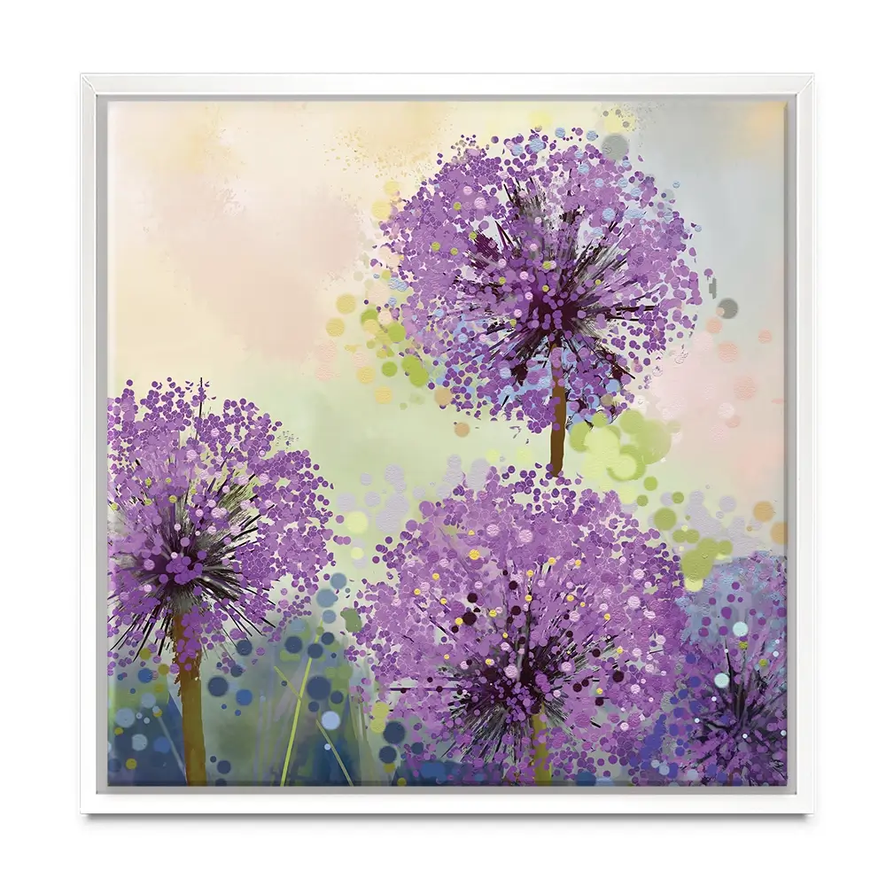Purple Allium Square Canvas Print Purple Allium Square Canvas Print wall art product pluie_r / Shutterstock