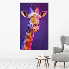 Purple And Pink Giraffe Canvas Print Purple And Pink Giraffe Canvas Print wall art product Mohammadreza Zeidabadi / Shutterstock