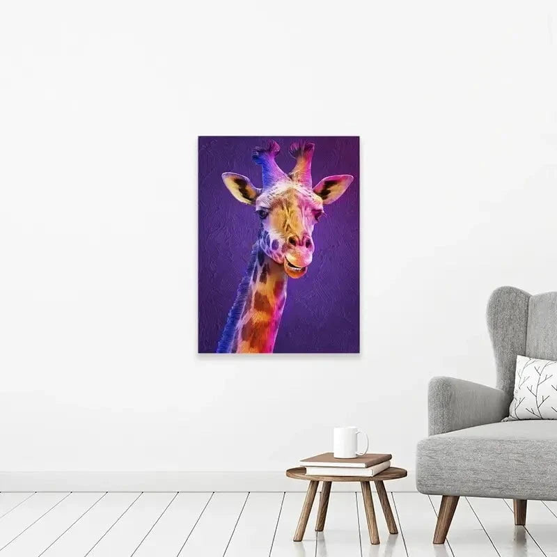 Purple And Pink Giraffe Canvas Print Purple And Pink Giraffe Canvas Print wall art product Mohammadreza Zeidabadi / Shutterstock