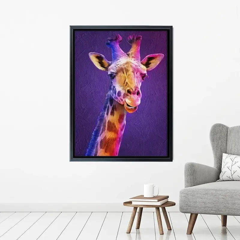 Purple And Pink Giraffe Canvas Print Purple And Pink Giraffe Canvas Print wall art product Mohammadreza Zeidabadi / Shutterstock