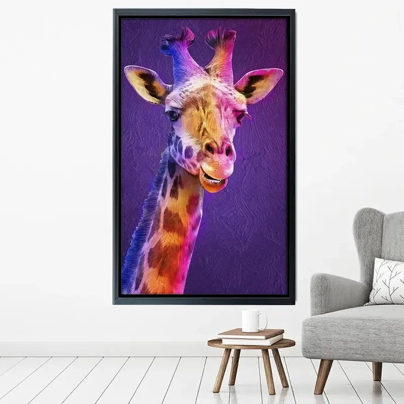Purple And Pink Giraffe Canvas Print Purple And Pink Giraffe Canvas Print wall art product Mohammadreza Zeidabadi / Shutterstock