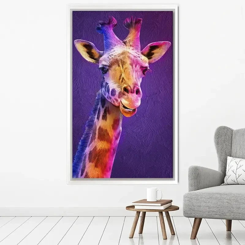 Purple And Pink Giraffe Canvas Print Purple And Pink Giraffe Canvas Print wall art product Mohammadreza Zeidabadi / Shutterstock