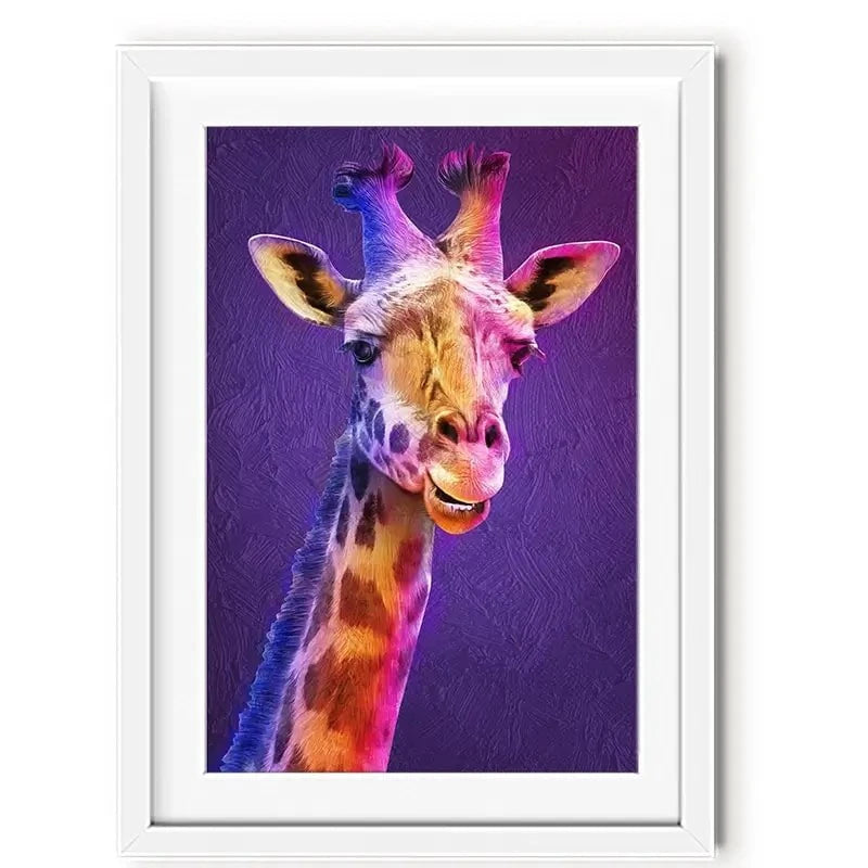 Purple And Pink Giraffe Framed Art Print Purple And Pink Giraffe Framed Art Print wall art product Mohammadreza Zeidabadi / Shutterstock