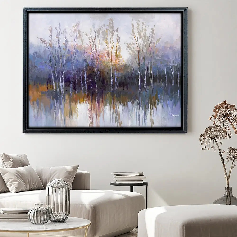 Purple Birch Forest Canvas Print Purple Birch Forest Canvas Print wall art product Leon Devenice