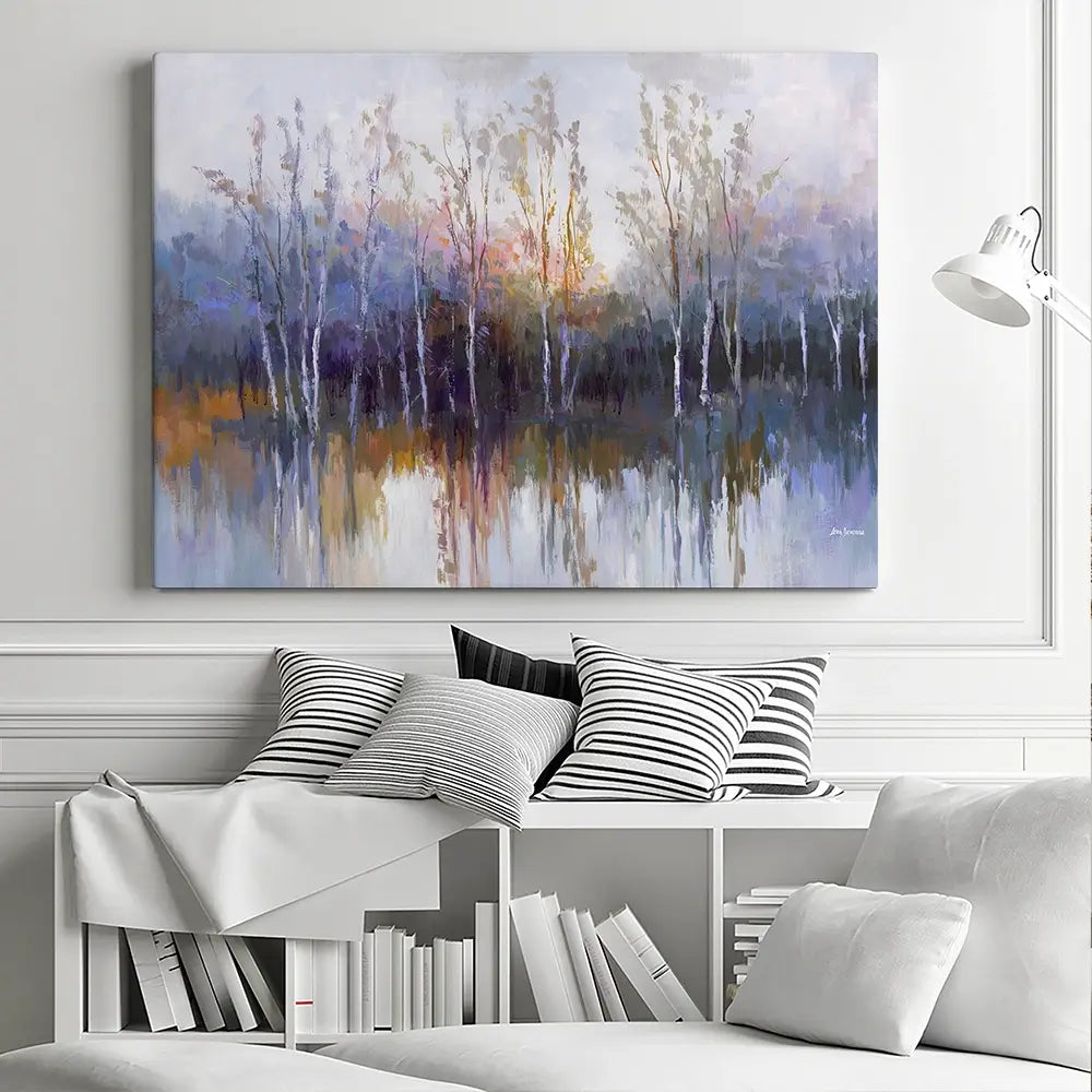 Purple Birch Forest Canvas Print Purple Birch Forest Canvas Print wall art product Leon Devenice