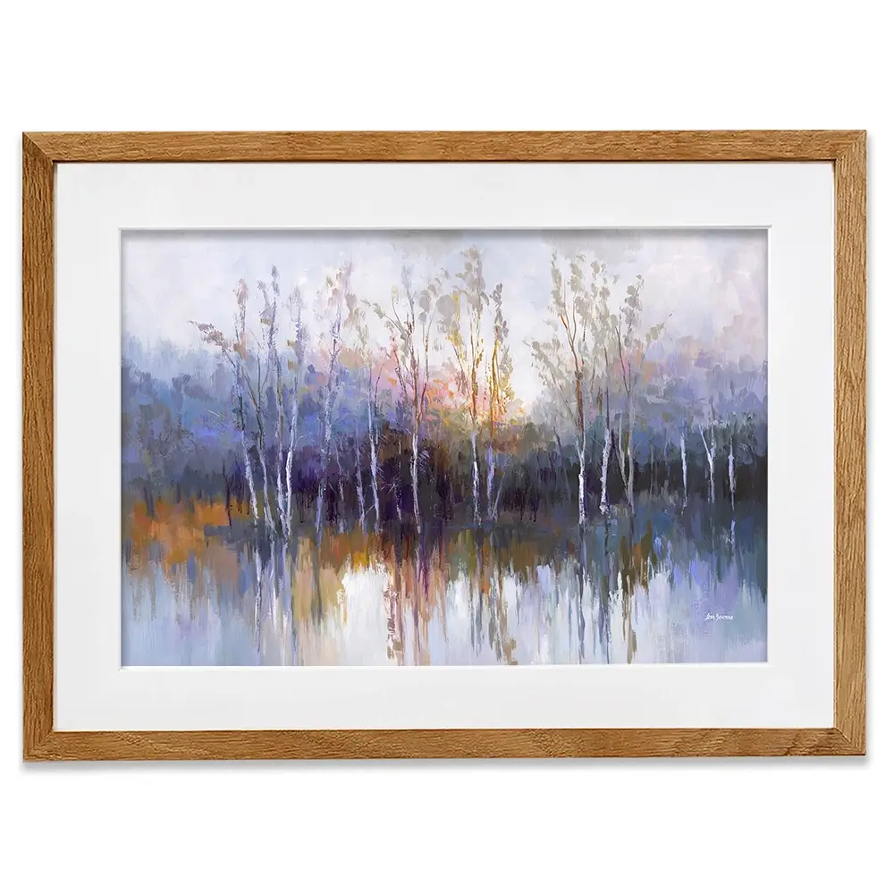Purple Birch Forest Framed Art Print Purple Birch Forest Framed Art Print wall art product Leon Devenice