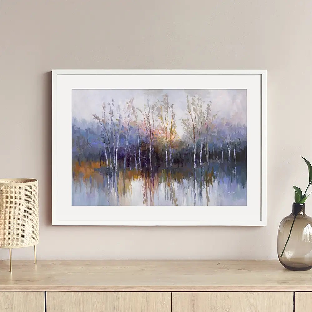 Purple Birch Forest Framed Art Print Purple Birch Forest Framed Art Print wall art product Leon Devenice