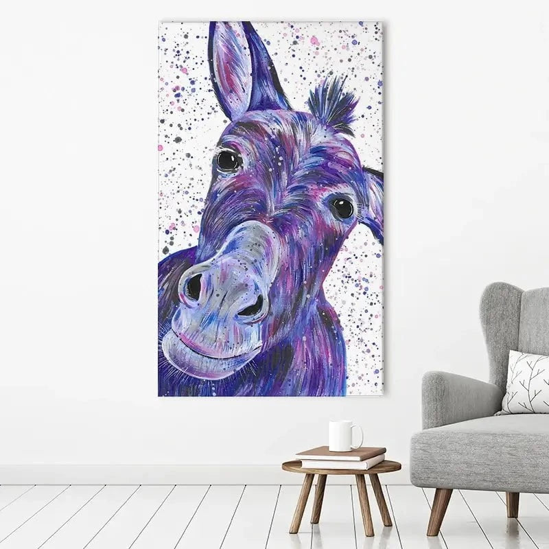 Purple Donkey Canvas Print Purple Donkey Canvas Print wall art product Emma LC Art