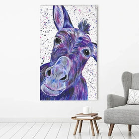 Purple Donkey Canvas Print Purple Donkey Canvas Print wall art product Emma LC Art