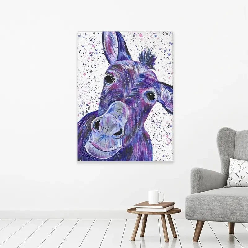 Purple Donkey Canvas Print Purple Donkey Canvas Print wall art product Emma LC Art