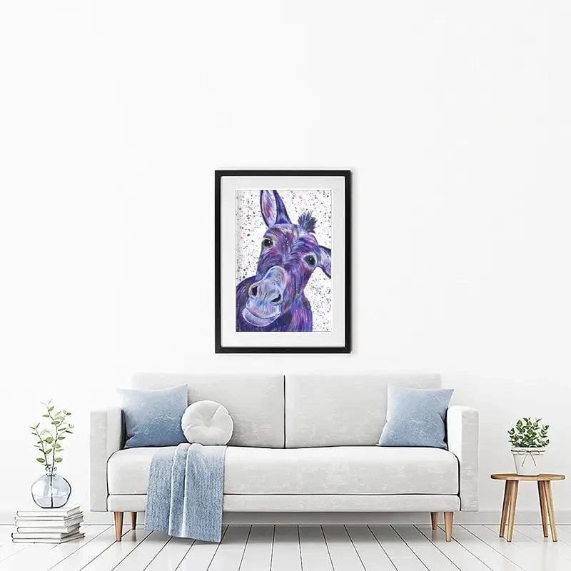 Purple Donkey Framed Art Print Purple Donkey Framed Art Print wall art product Emma LC Art