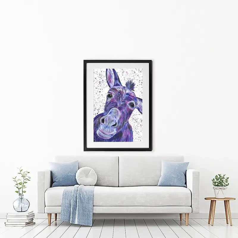 Purple Donkey Framed Art Print Purple Donkey Framed Art Print wall art product Emma LC Art