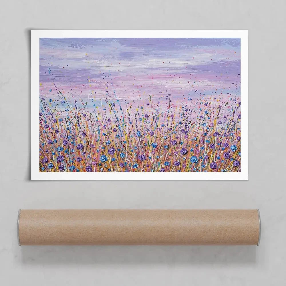 Purple Flower Field Art Print Purple Flower Field Art Print wall art product Olga Tkachyk
