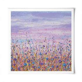 Purple Flower Field Square Art Print Purple Flower Field Square Art Print wall art product Olga Tkachyk
