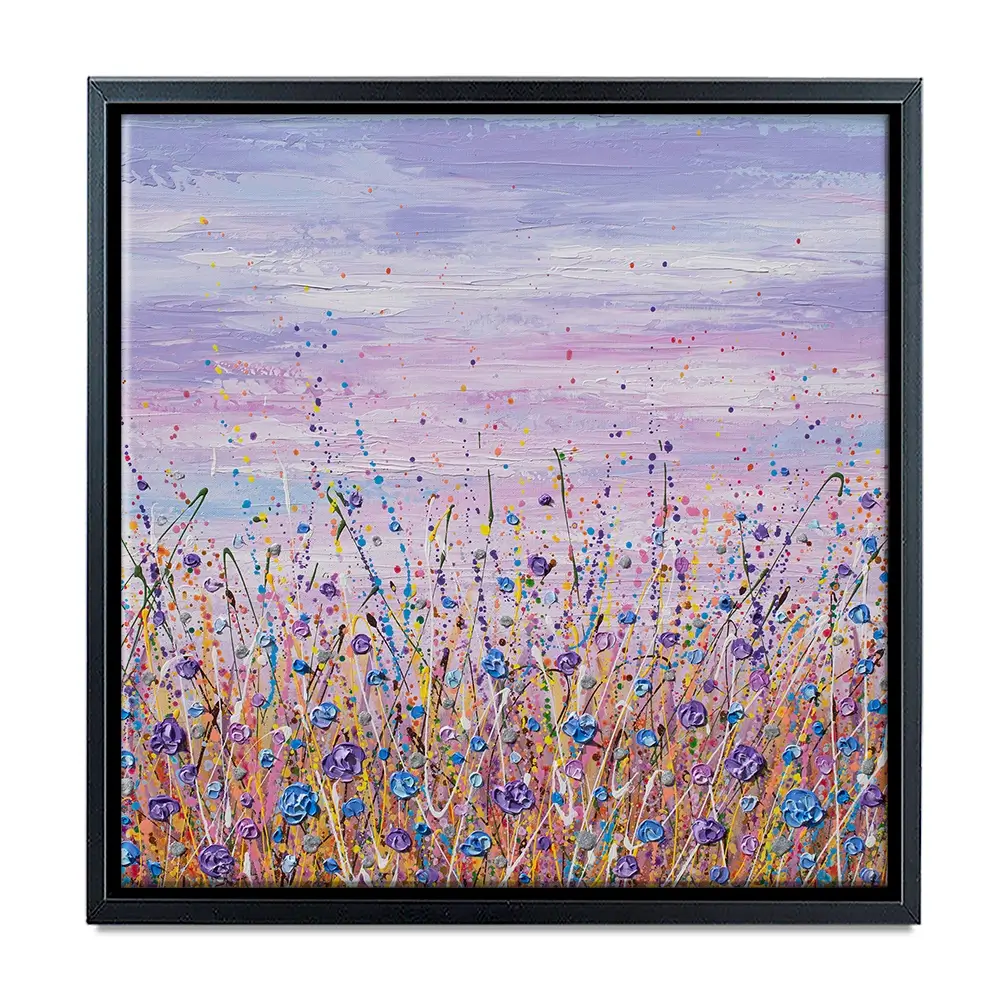 Purple Flower Field Square Canvas Print Purple Flower Field Square Canvas Print wall art product Olga Tkachyk
