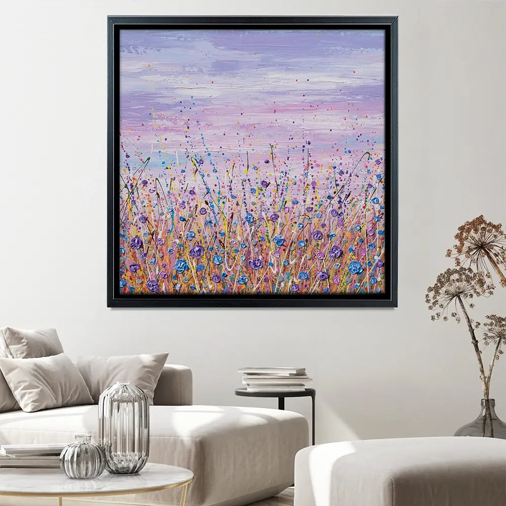 Purple Flower Field Square Canvas Print Purple Flower Field Square Canvas Print wall art product Olga Tkachyk