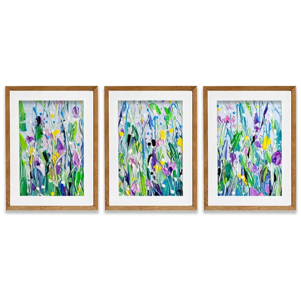 Purple Meadow Framed Art Print Trio Purple Meadow Framed Art Print Trio wall art product Olga Tkachyk