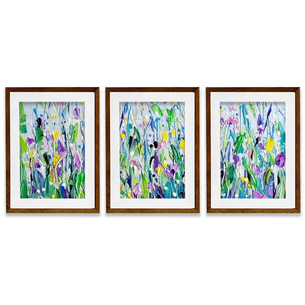 Purple Meadow Framed Art Print Trio Purple Meadow Framed Art Print Trio wall art product Olga Tkachyk