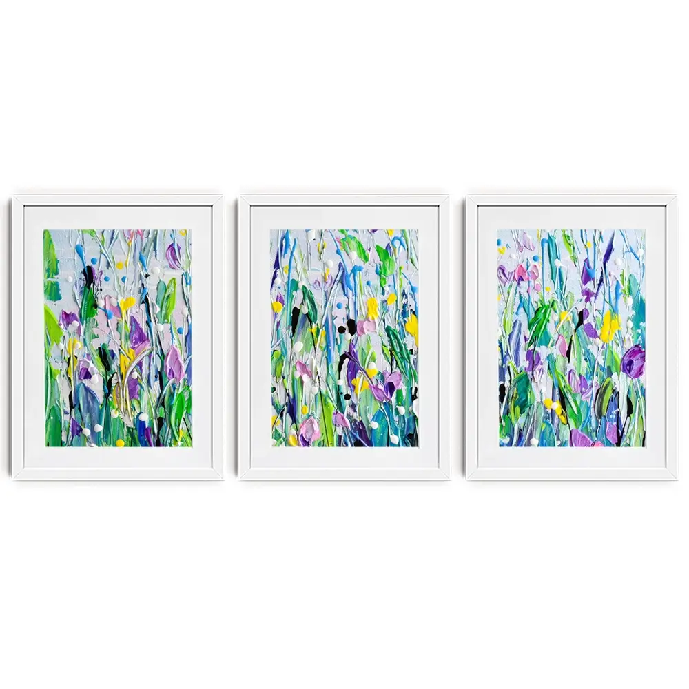 Purple Meadow Framed Art Print Trio Purple Meadow Framed Art Print Trio wall art product Olga Tkachyk
