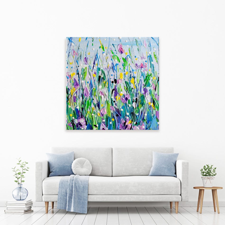Purple Meadow Square Canvas Print wall art product Olga Tkachyk