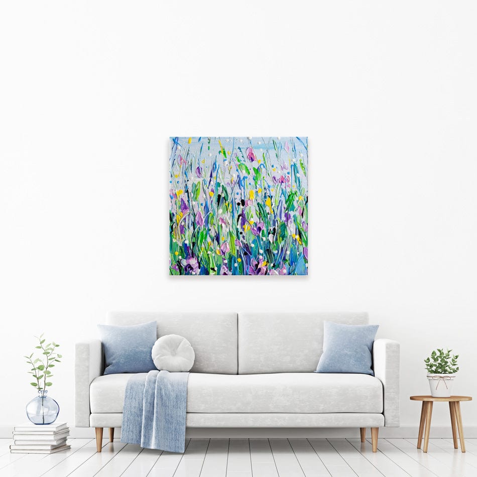 Purple Meadow Square Canvas Print wall art product Olga Tkachyk