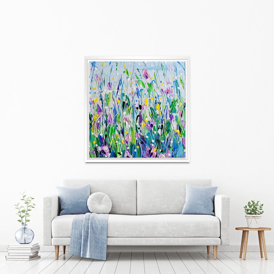 Purple Meadow Square Canvas Print wall art product Olga Tkachyk