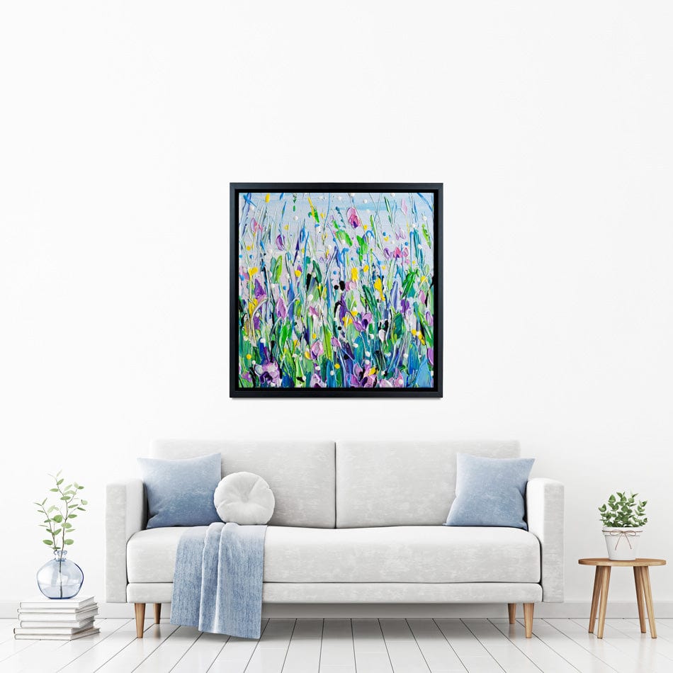 Purple Meadow Square Canvas Print wall art product Olga Tkachyk