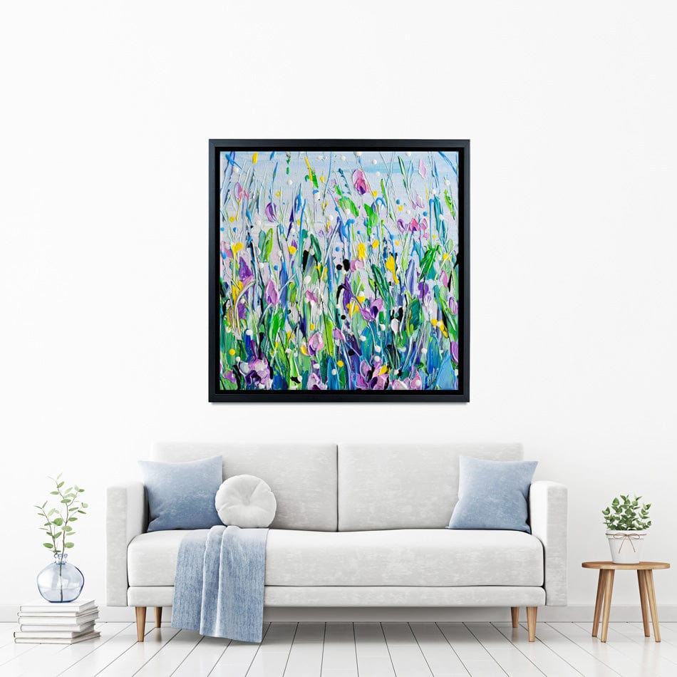 Purple Meadow Square Canvas Print wall art product Olga Tkachyk