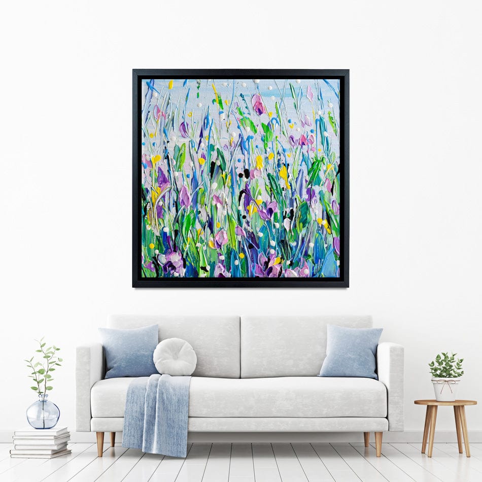 Purple Meadow Square Canvas Print wall art product Olga Tkachyk