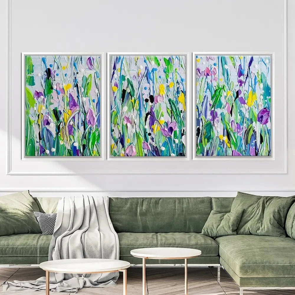 Purple Meadow Trio Canvas Print Purple Meadow Trio Canvas Print wall art product Olga Tkachyk