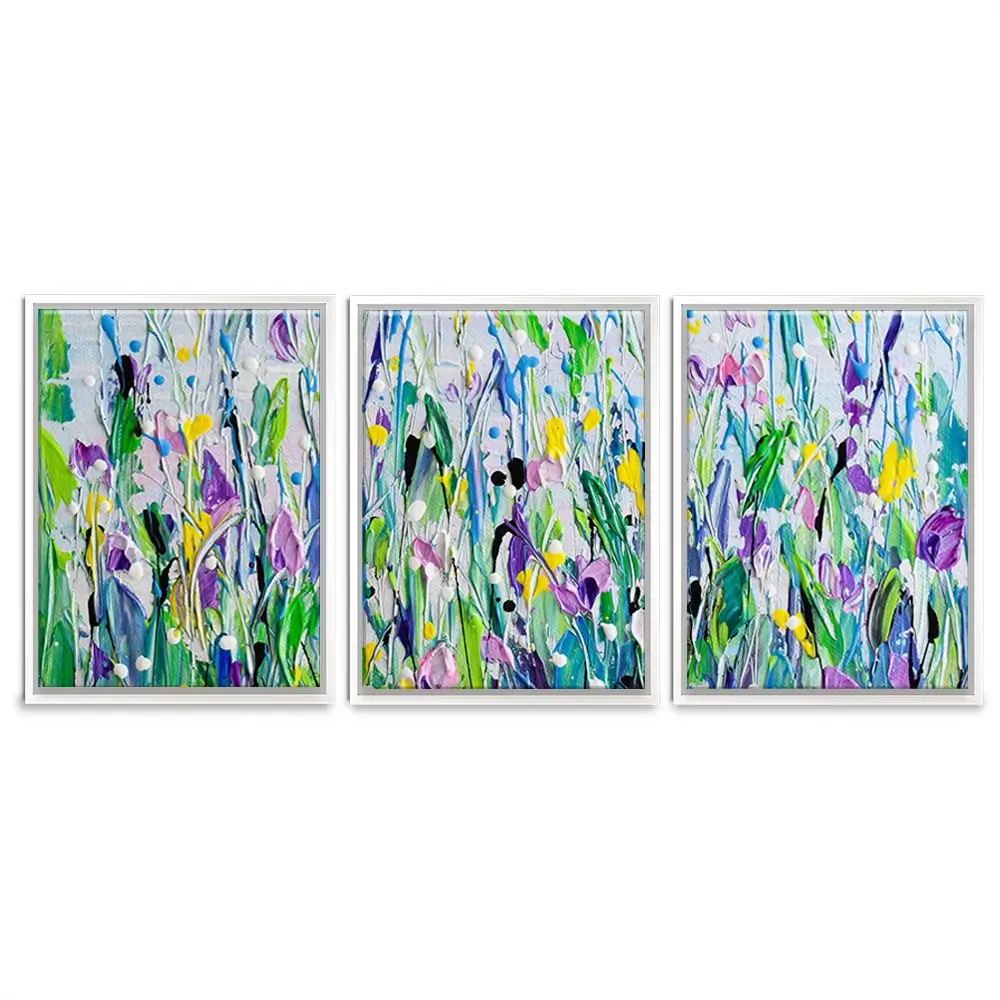 Purple Meadow Trio Canvas Print Purple Meadow Trio Canvas Print wall art product Olga Tkachyk