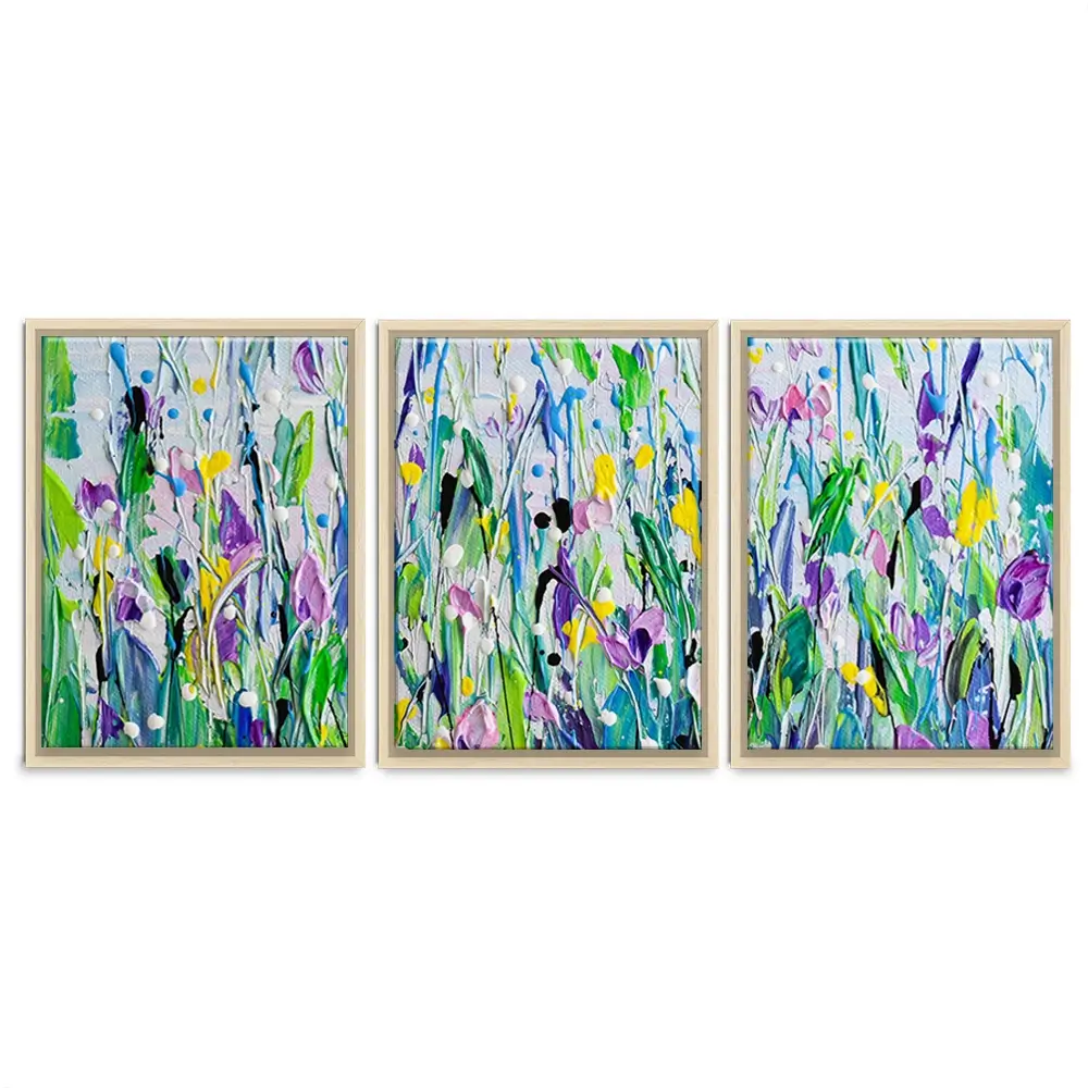 Purple Meadow Trio Canvas Print Purple Meadow Trio Canvas Print wall art product Olga Tkachyk