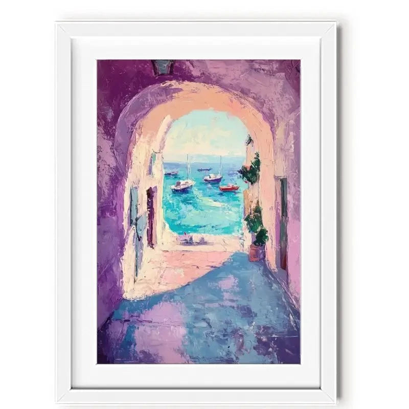 Purple Tunnel To The Sea Framed Art Print Purple Tunnel To The Sea Framed Art Print wall art product Tanya Ocean